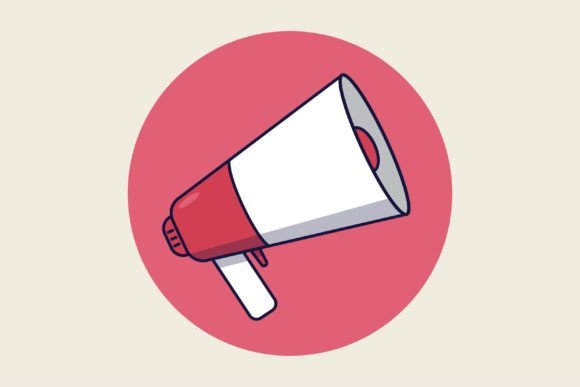 Amplifying Your Brand: The Strategic Value of Red Megaphone in Flat Design Style for Modern Creators
