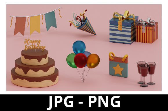 Enhancing Digital Celebrations: The Power of 3D Rendered Birthday Icon Sets