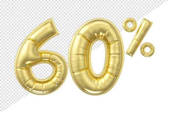 Gold Glossy Balloon: 60% Off 3D Render