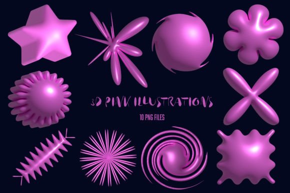 Integrating 3D Pink Illustrations Metallic Png Files into Professional Design Workflows