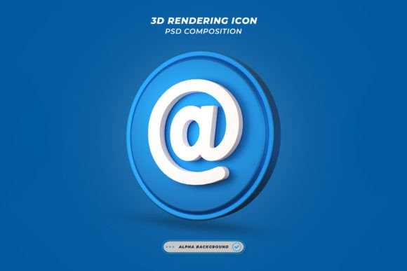 Mastering Visual Communication with the 3d Render of at the Rate Icon 3d Model