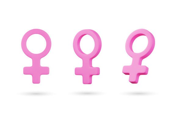Realistic 3D Female Gender Sign Guide