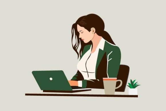Woman Business Working in Office: Visualizing Modern Professional Empowerment
